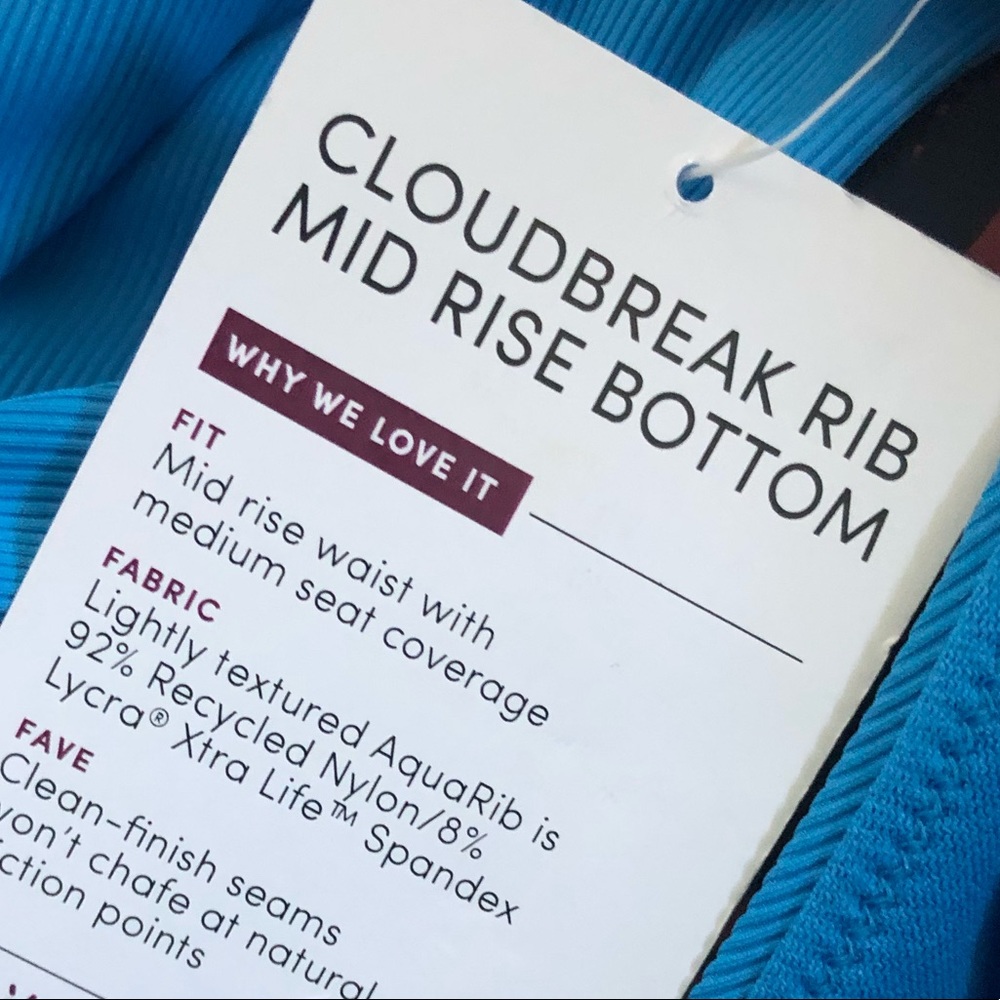 Athleta Ribbed Cloudbreak Mid Rise Bikini Bottom - Picture 5 of 10